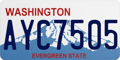 WA license plate AYC7505