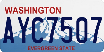 WA license plate AYC7507