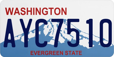 WA license plate AYC7510