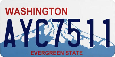 WA license plate AYC7511