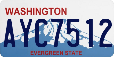 WA license plate AYC7512