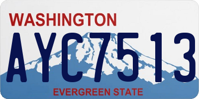 WA license plate AYC7513