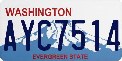 WA license plate AYC7514