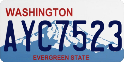 WA license plate AYC7523