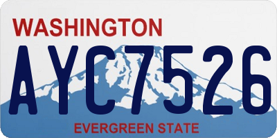 WA license plate AYC7526