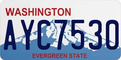 WA license plate AYC7530