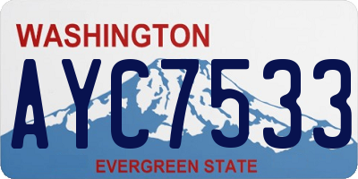 WA license plate AYC7533