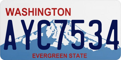 WA license plate AYC7534