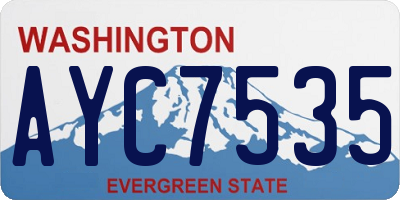 WA license plate AYC7535