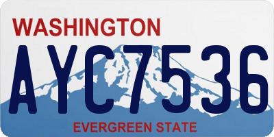 WA license plate AYC7536