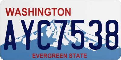 WA license plate AYC7538