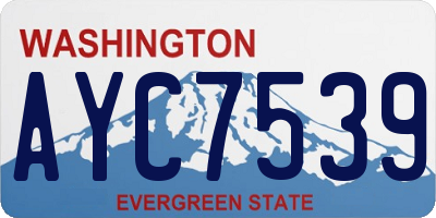WA license plate AYC7539