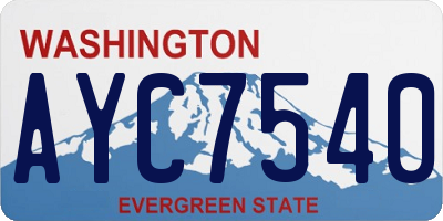 WA license plate AYC7540