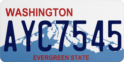 WA license plate AYC7545