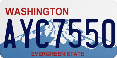 WA license plate AYC7550