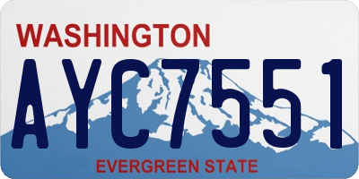 WA license plate AYC7551