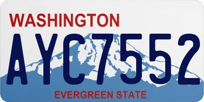 WA license plate AYC7552