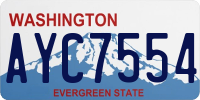 WA license plate AYC7554