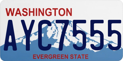 WA license plate AYC7555