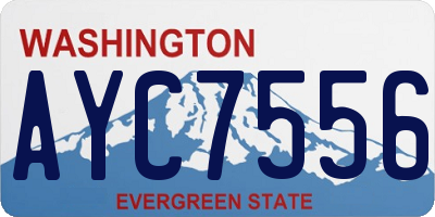 WA license plate AYC7556