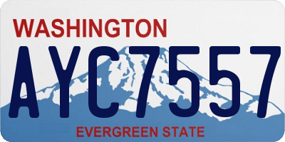 WA license plate AYC7557