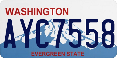 WA license plate AYC7558