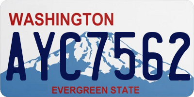 WA license plate AYC7562