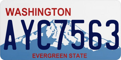 WA license plate AYC7563