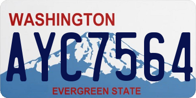 WA license plate AYC7564