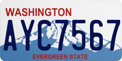 WA license plate AYC7567