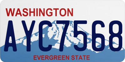WA license plate AYC7568