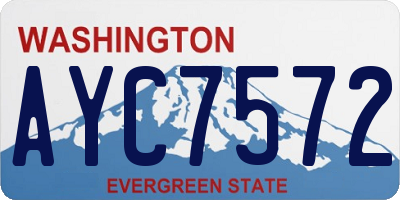 WA license plate AYC7572