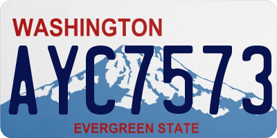 WA license plate AYC7573