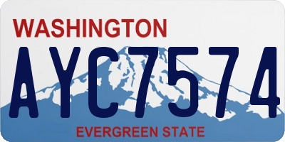 WA license plate AYC7574
