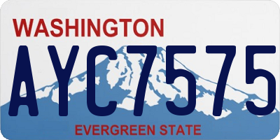 WA license plate AYC7575