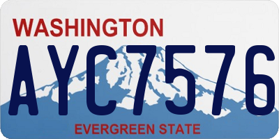 WA license plate AYC7576