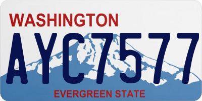 WA license plate AYC7577