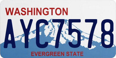 WA license plate AYC7578