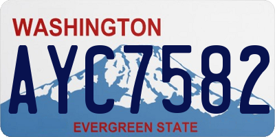 WA license plate AYC7582