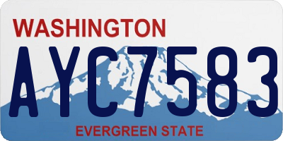 WA license plate AYC7583