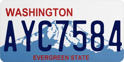 WA license plate AYC7584