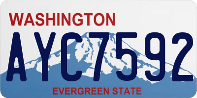 WA license plate AYC7592