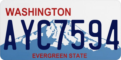 WA license plate AYC7594