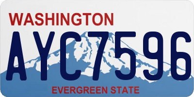 WA license plate AYC7596