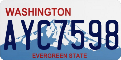 WA license plate AYC7598