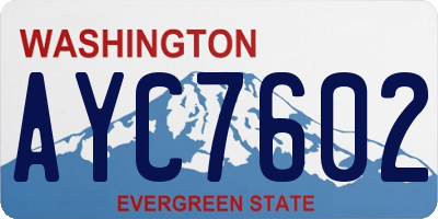 WA license plate AYC7602