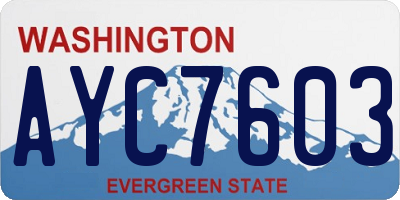 WA license plate AYC7603