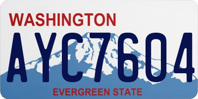 WA license plate AYC7604
