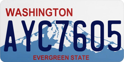 WA license plate AYC7605
