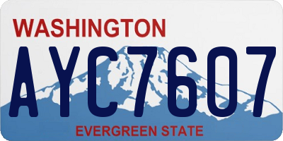 WA license plate AYC7607
